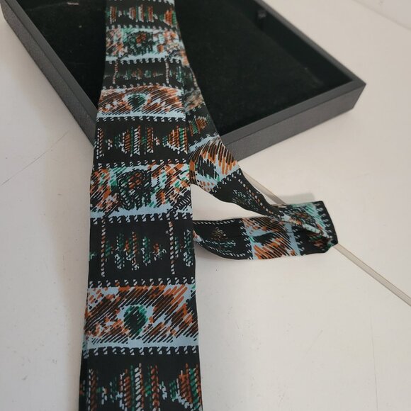 Vintage Rooster Hand Painted Square 1950'-60's Tie - Picture 3 of 4